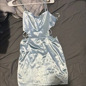 Elegant Light Blue Satin Dress